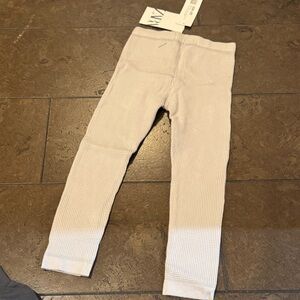 Zara Kids Beige Waffleknit Leggings